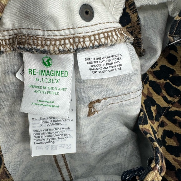NWOT J. Crew 9” High Rise Button Fly Leopard Skinny Jeans size 26 - Picture 12 of 13
